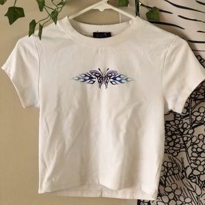 butterfly crop top Y2K